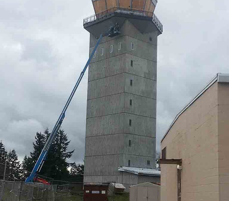 air traffic control tower composite panels metal roofing installation